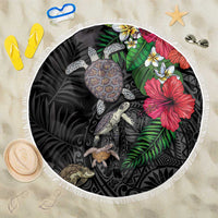 Hawaiian Tropical Plants and Turtles Beach Blanket Polynesian Art Motifs