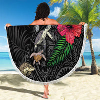 Hawaiian Tropical Plants and Turtles Beach Blanket Polynesian Art Motifs