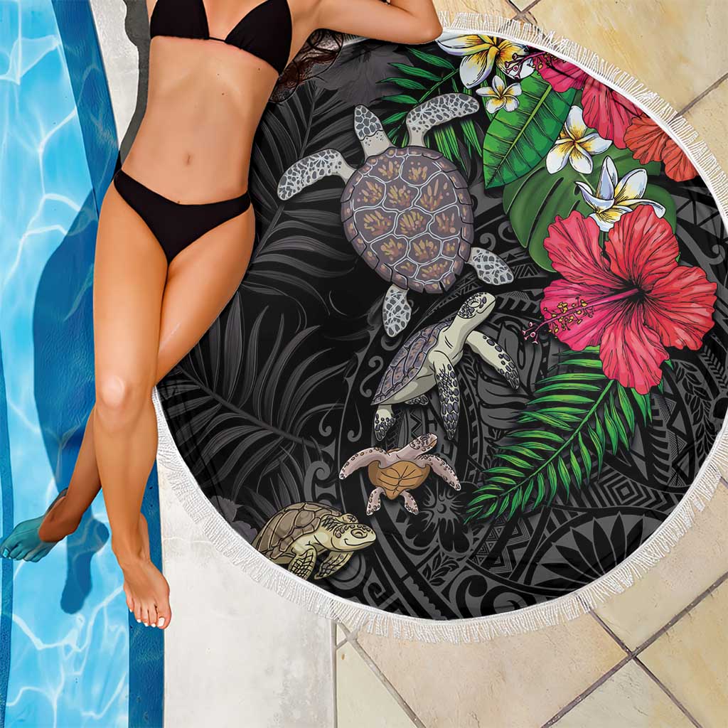 Hawaiian Tropical Plants and Turtles Beach Blanket Polynesian Art Motifs