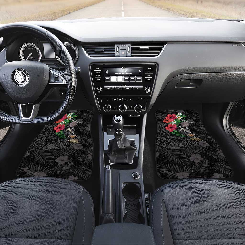 Hawaiian Tropical Plants and Turtles Car Mats Polynesian Art Motifs