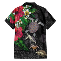 Hawaiian Tropical Plants and Turtles Family Matching Puletasi and Hawaiian Shirt Polynesian Art Motifs LT03 - Polynesian Pride