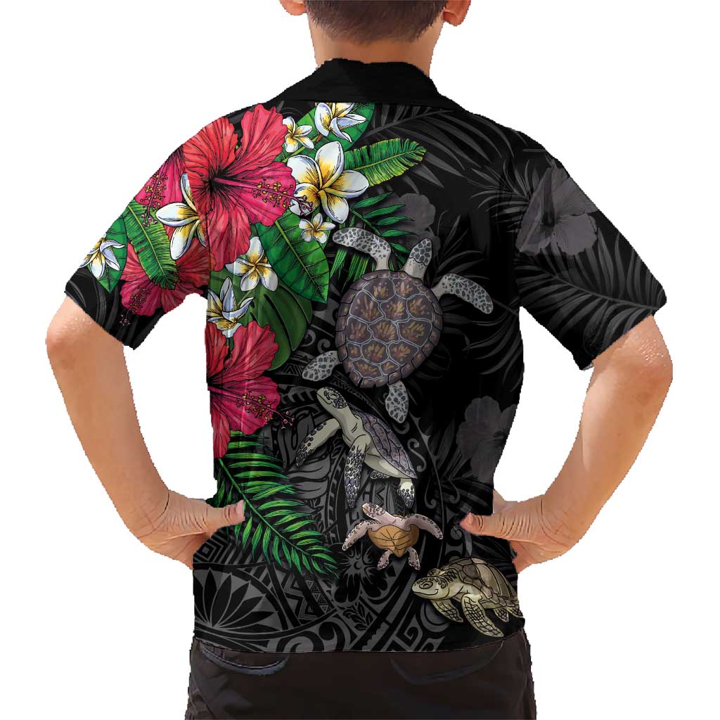 Hawaiian Tropical Plants and Turtles Hawaiian Shirt Polynesian Art Motifs