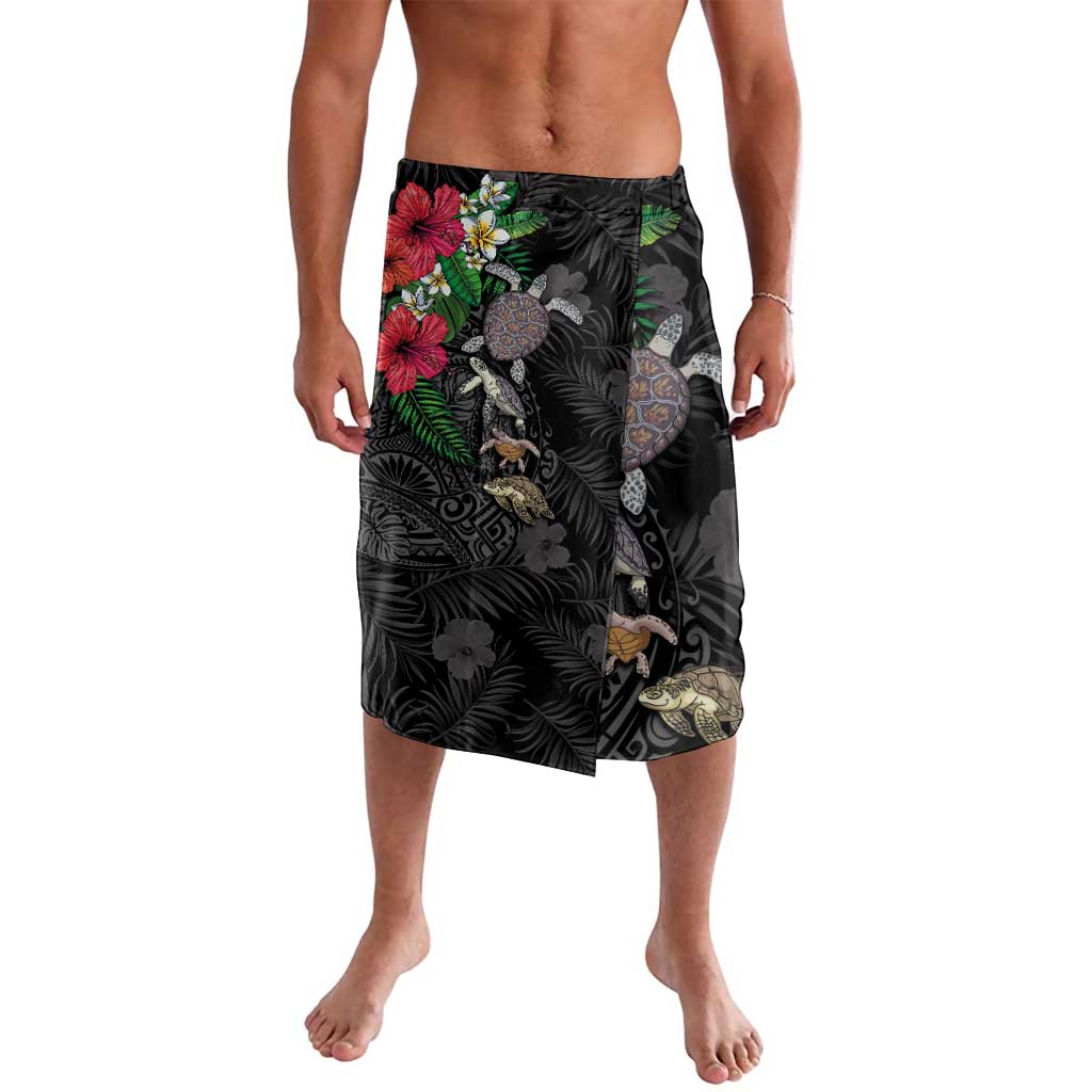 Hawaiian Tropical Plants and Turtles Lavalava Polynesian Art Motifs