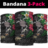 Hawaiian Tropical Plants and Turtles Neck Gaiter Polynesian Art Motifs LT03 package One Size: 25*50cm Black - Polynesian Pride