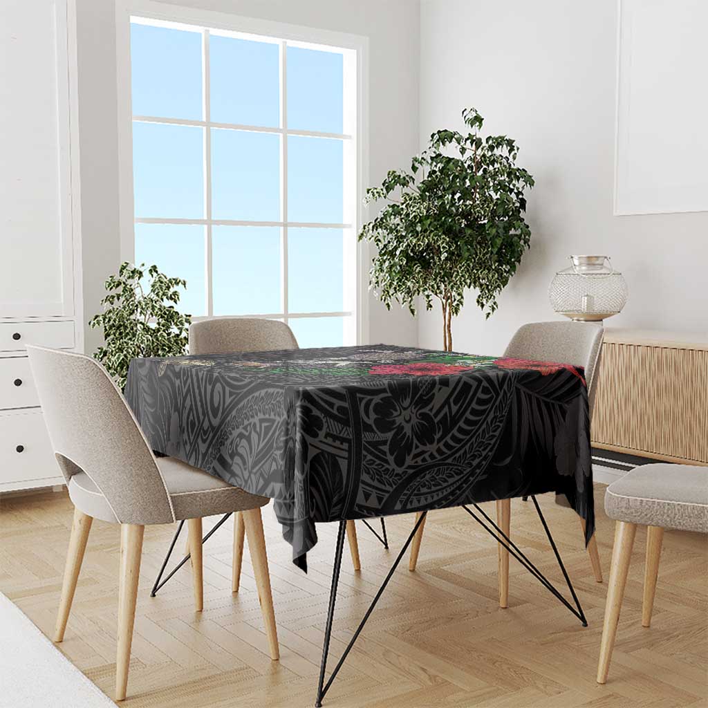 Hawaiian Tropical Plants and Turtles Tablecloth Polynesian Art Motifs