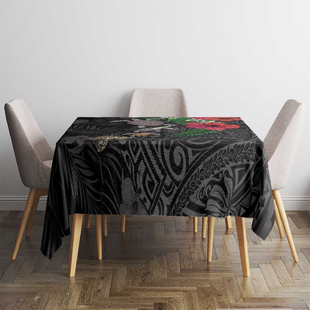 Hawaiian Tropical Plants and Turtles Tablecloth Polynesian Art Motifs
