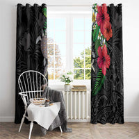 Hawaiian Tropical Plants and Turtles Window Curtain Polynesian Art Motifs