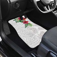 Hawaiian Tropical Plants Car Mats Kakau Tattoo and Polynesian Pattern Half White Color