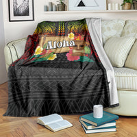 Hawaiian Elements and Polynesian Tattoo Blanket LT03 Black - Polynesian Pride