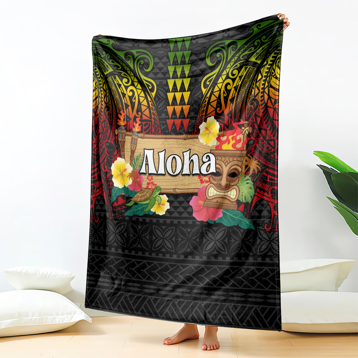 Hawaiian Elements and Polynesian Tattoo Blanket LT03 - Polynesian Pride