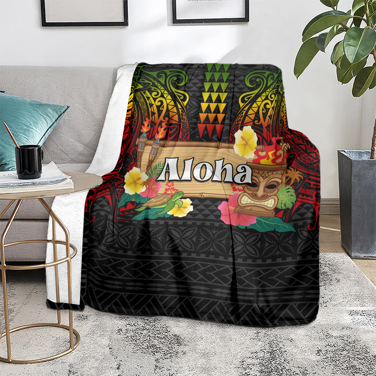 Hawaiian Elements and Polynesian Tattoo Blanket LT03 - Polynesian Pride