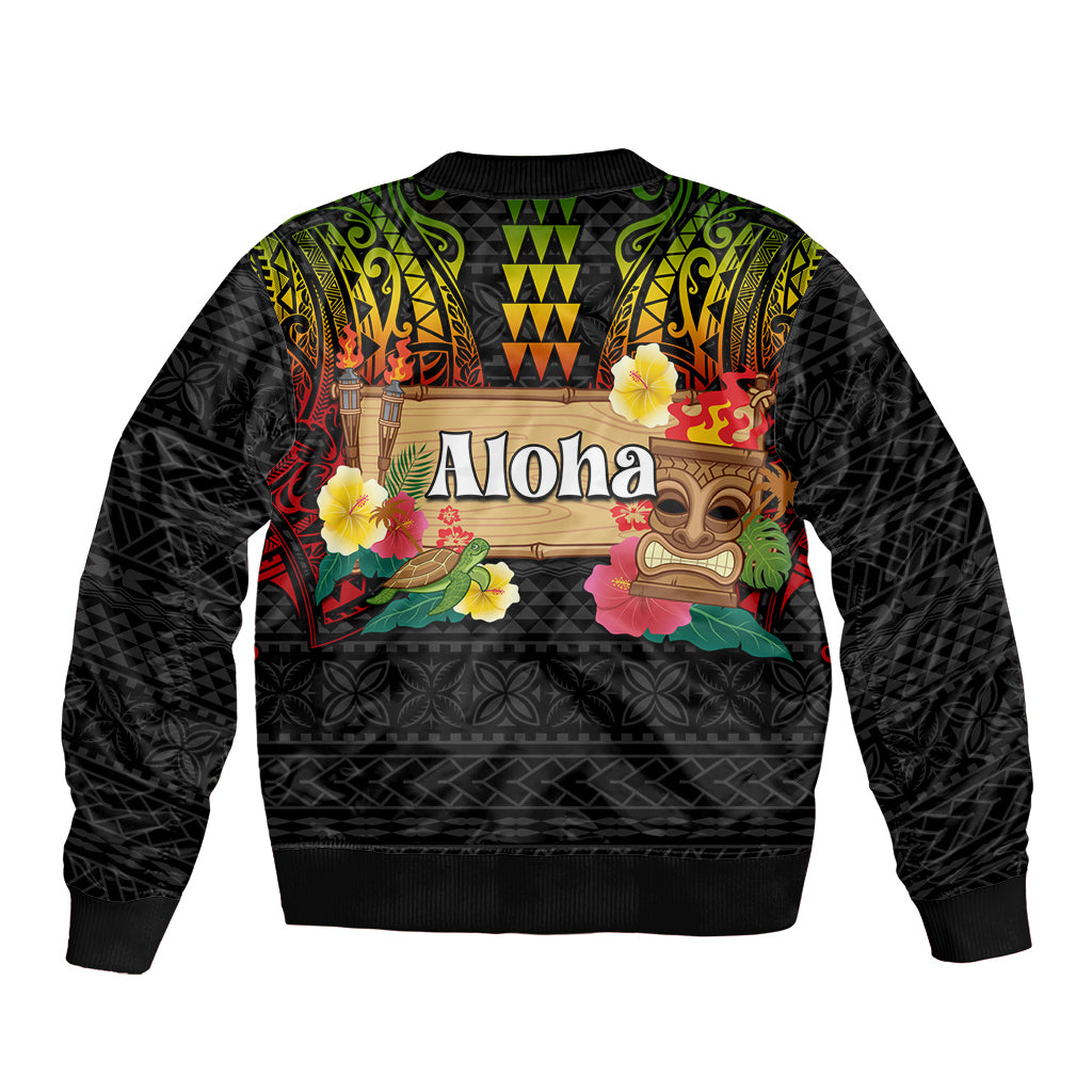 Hawaii Pan-Pacific Festival Bomber Jacket Hawaiian Elements and Polynesian Tattoo