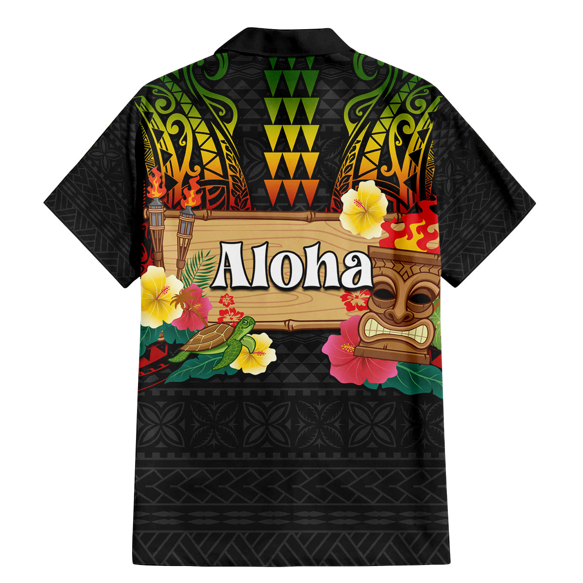 Hawaii Pan-Pacific Festival Family Matching Mermaid Dress and Hawaiian Shirt Hawaiian Elements and Polynesian Tattoo