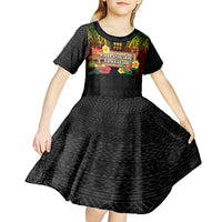 Hawaii Pan-Pacific Festival Kid Short Sleeve Dress Hawaiian Elements and Polynesian Tattoo