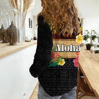 Hawaii Pan-Pacific Festival Women Casual Shirt Hawaiian Elements and Polynesian Tattoo