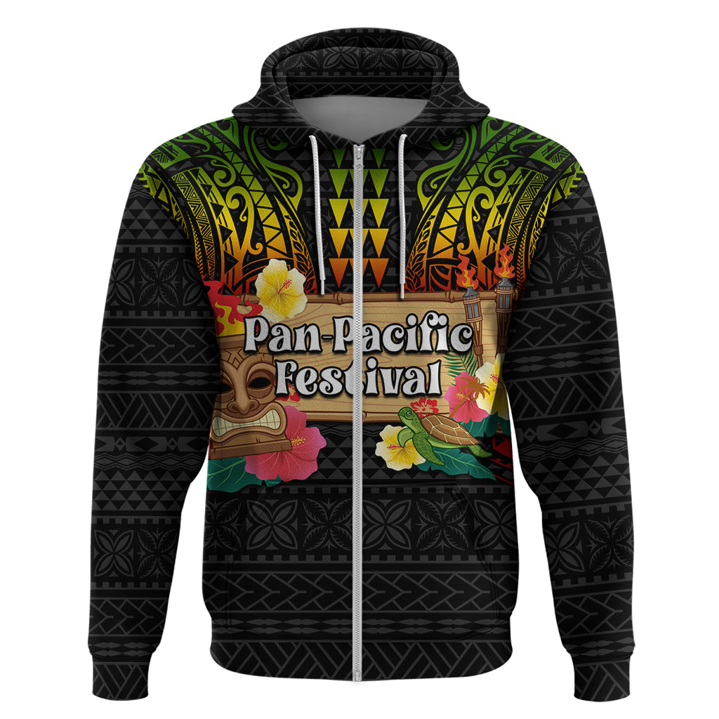 Hawaii Pan-Pacific Festival Zip Hoodie Hawaiian Elements and Polynesian Tattoo