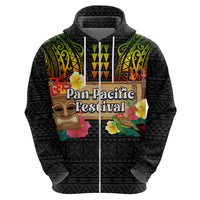 Hawaii Pan-Pacific Festival Zip Hoodie Hawaiian Elements and Polynesian Tattoo
