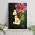 Hawaii Plumeria Canvas Wall Art Polynesian Tattoo and Hibiscus