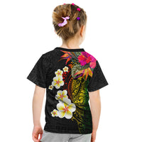 Hawaii Plumeria Kid T Shirt Polynesian Tattoo and Hibiscus LT03 - Polynesian Pride