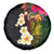 Hawaii Plumeria Spare Tire Cover Polynesian Tattoo and Hibiscus