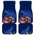 New Zealand Tuatara Car Mats Silver Fern Hibiscus and Tribal Maori Pattern Blue Color