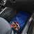 New Zealand Tuatara Car Mats Silver Fern Hibiscus and Tribal Maori Pattern Blue Color