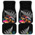 New Zealand Tuatara Car Mats Silver Fern Hibiscus and Tribal Maori Pattern Black Color