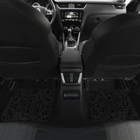 New Zealand Tuatara Tribal Tattoo Car Mats Silver Fern and Maori Pattern Black Color LT03 Set 2pcs - Back Black - Polynesian Pride