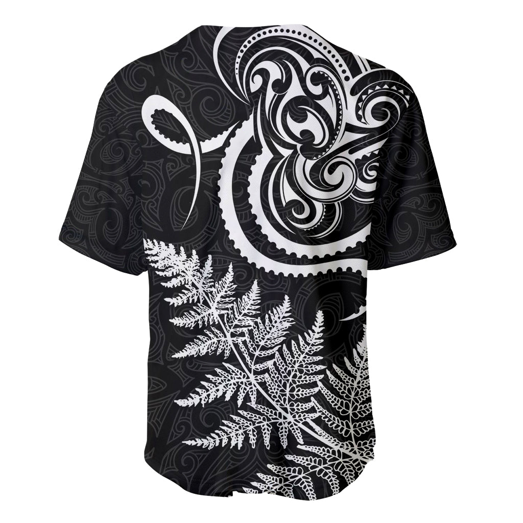 New Zealand Octopus Tattoo and Fern Baseball Jersey Maori Pattern LT03 - Polynesian Pride