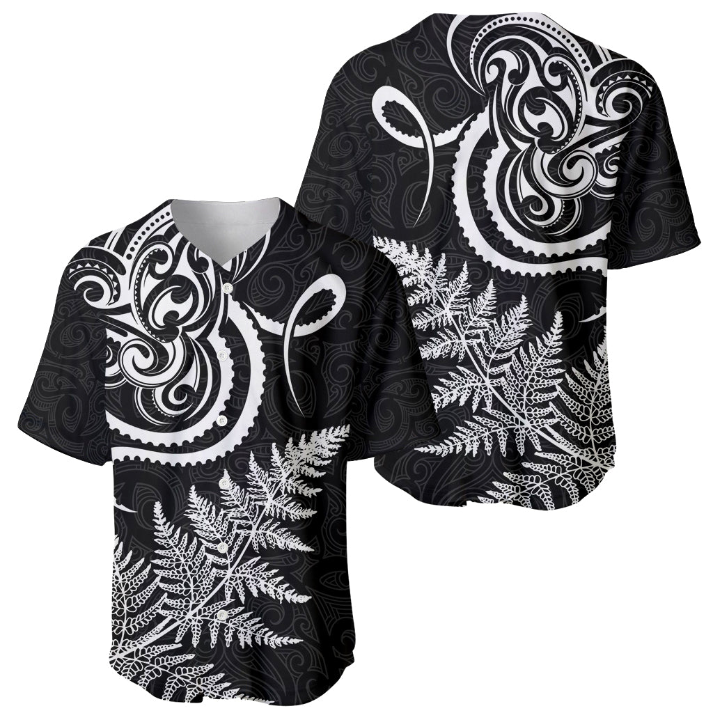 New Zealand Octopus Tattoo and Fern Baseball Jersey Maori Pattern LT03 - Polynesian Pride