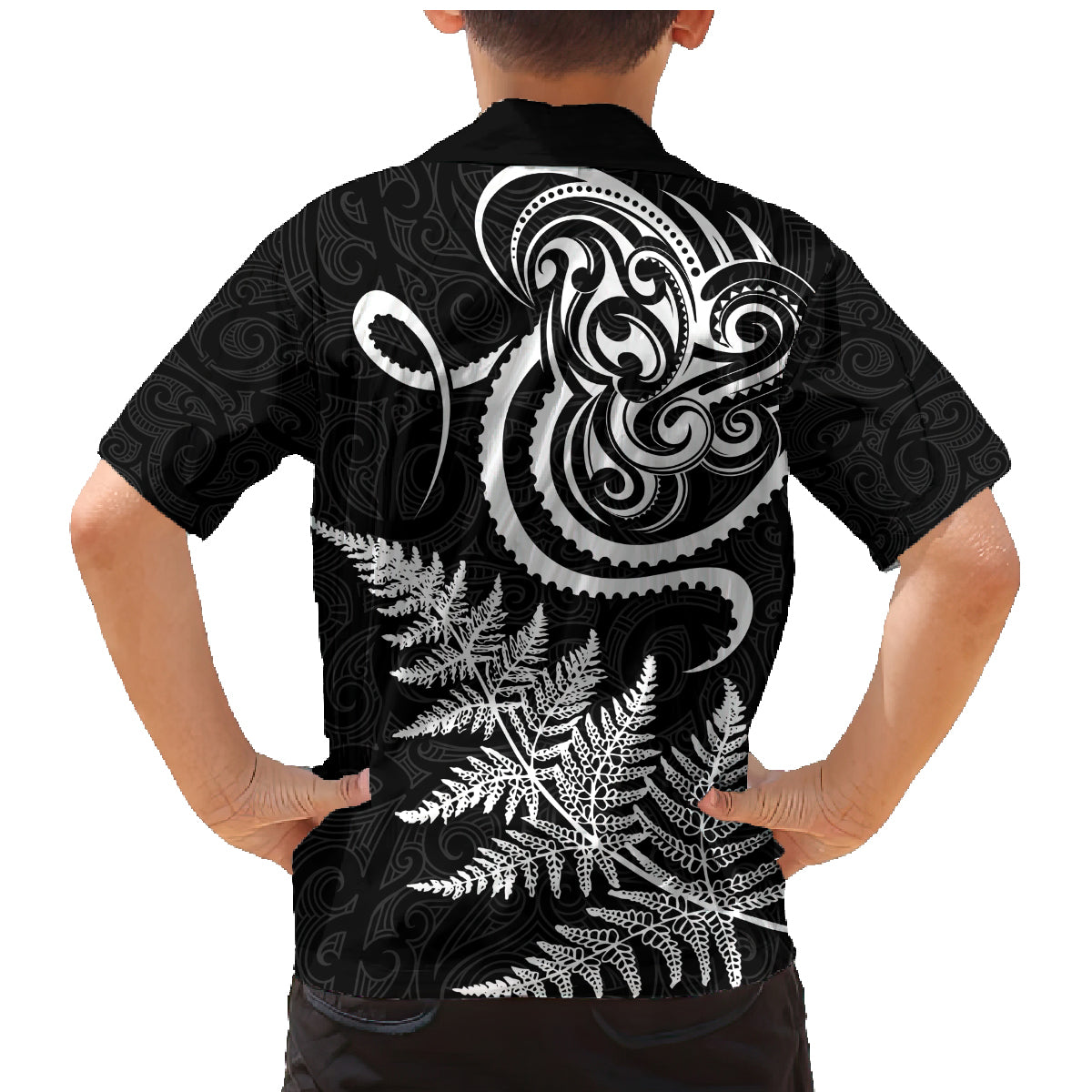 New Zealand Octopus Tattoo and Fern Family Matching Mermaid Dress and Hawaiian Shirt Maori Pattern LT03 - Polynesian Pride