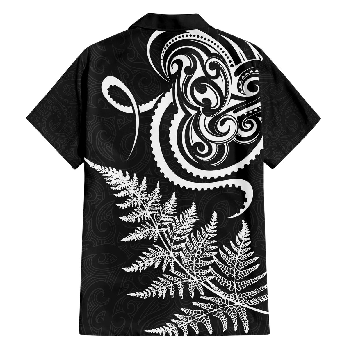 New Zealand Octopus Tattoo and Fern Family Matching Short Sleeve Bodycon Dress and Hawaiian Shirt Maori Pattern LT03 - Polynesian Pride
