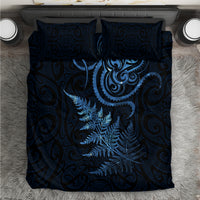 New Zealand Octopus Tattoo and Fern Bedding Set Maori Pattern Matariki Style LT03 Blue - Polynesian Pride