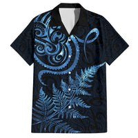 New Zealand Octopus Tattoo and Fern Family Matching Short Sleeve Bodycon Dress and Hawaiian Shirt Maori Pattern Matariki Style LT03 Dad's Shirt - Short Sleeve Blue - Polynesian Pride