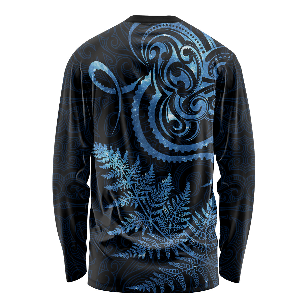 New Zealand Octopus Tattoo and Fern Long Sleeve Shirt Maori Pattern Matariki Style
