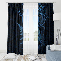 New Zealand Octopus Tattoo and Fern Window Curtain Maori Pattern Matariki Style