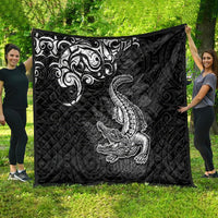 New Zealand Crocodile Tattoo and Fern Quilt Maori Pattern LT03 - Polynesian Pride