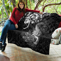 New Zealand Crocodile Tattoo and Fern Quilt Maori Pattern LT03 - Polynesian Pride