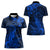 New Zealand Crocodile Tattoo and Fern Women Polo Shirt Maori Pattern Blue Color