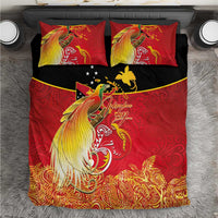 Papua New Guinea Independence Day Bedding Set Happy Anniversary 50th Bird-of-paradise Melanesian Tattoos LT03 Black - Polynesian Pride