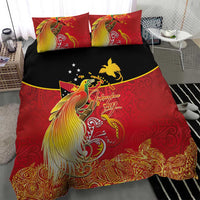 Papua New Guinea Independence Day Bedding Set Happy Anniversary 50th Bird-of-paradise Melanesian Tattoos LT03 - Polynesian Pride