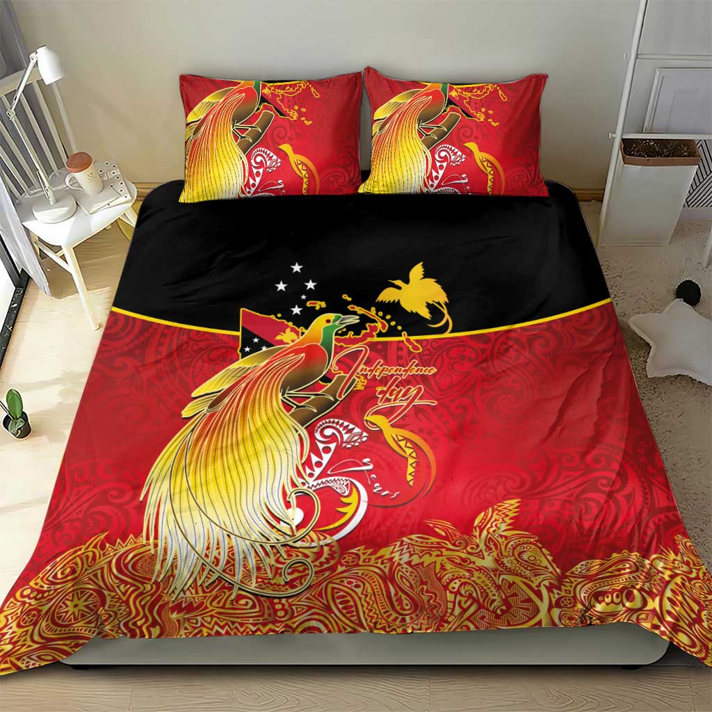 Papua New Guinea Independence Day Bedding Set Happy Anniversary 50th Bird-of-paradise Melanesian Tattoos LT03 - Polynesian Pride