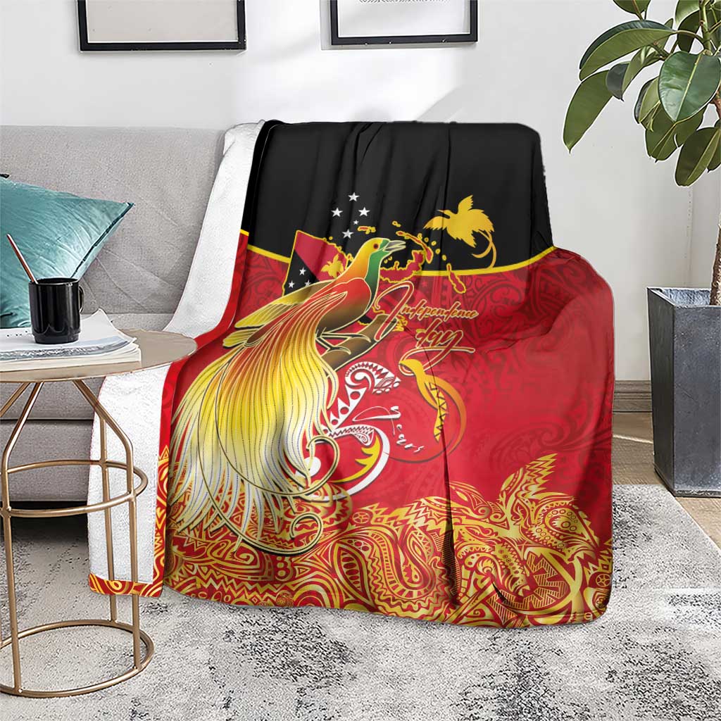 Papua New Guinea Independence Day Blanket Happy Anniversary 50th Bird-of-paradise Melanesian Tattoos LT03 - Polynesian Pride