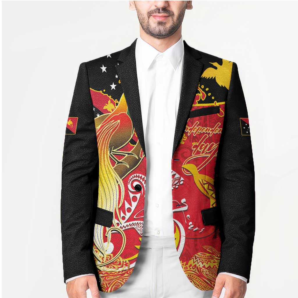 Papua New Guinea Independence Day Blazer Happy Anniversary 50th Bird-of-paradise Melanesian Tattoos - Polynesian Pride