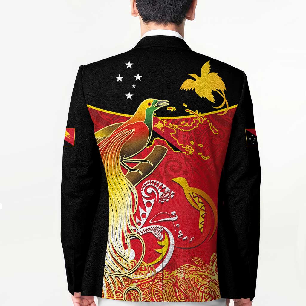 Papua New Guinea Independence Day Blazer Happy Anniversary 50th Bird-of-paradise Melanesian Tattoos - Polynesian Pride