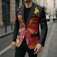 Papua New Guinea Independence Day Blazer Happy Anniversary 50th Bird-of-paradise Melanesian Tattoos - Polynesian Pride