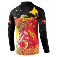 Papua New Guinea Independence Day Button Sweatshirt Happy Anniversary 50th Bird-of-paradise Melanesian Tattoos LT03 - Polynesian Pride