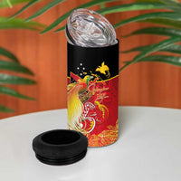 Papua New Guinea Independence Day 4 in 1 Can Cooler Tumbler Happy Anniversary 50th Bird-of-paradise Melanesian Tattoos - Polynesian Pride