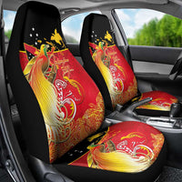 Papua New Guinea Independence Day Car Seat Cover Happy Anniversary 50th Bird-of-paradise Melanesian Tattoos - Polynesian Pride