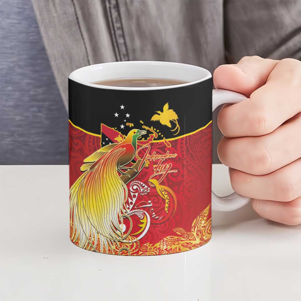 Papua New Guinea Independence Day Ceramic Mug Happy Anniversary 50th Bird-of-paradise Melanesian Tattoos LT03 - Polynesian Pride